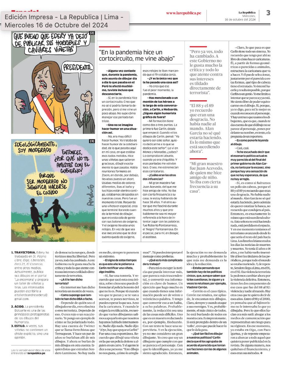 otravezandres's tweet photo. Muchas gracias a @CamachoEmilio y @larepublica_pe por esta simpática y extensa entrevista. Crédito de la foto, mi hija Sofía 😊❤️ https://t.co/ILcK6WHxsI