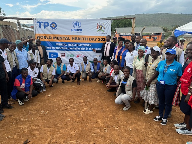 TpoUg's tweet photo. In #NakivaleRefugeeSettlement #SouthWesternUganda @TpoUg field-based teams joined partners including @UNHCRuganda @CBS__Rwanda @icbs_connect @WarChildCan @Tutapona @OPMUganda @RefugeesUganda to commemorate the day #ImprovingMentalHealthAtWork #30YearsofTransforminglives https://t.co/m7JraJnsVq