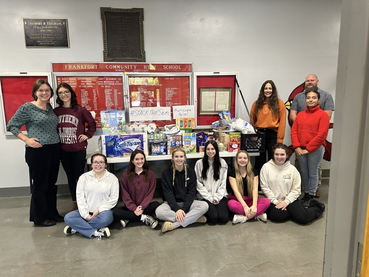The FCHS Student Council collected hurricane relief products from the student body to take to the Marion High School "Stack the Semi" donation center. Items will be sent to victims of Hurricane Helene on the East coast.