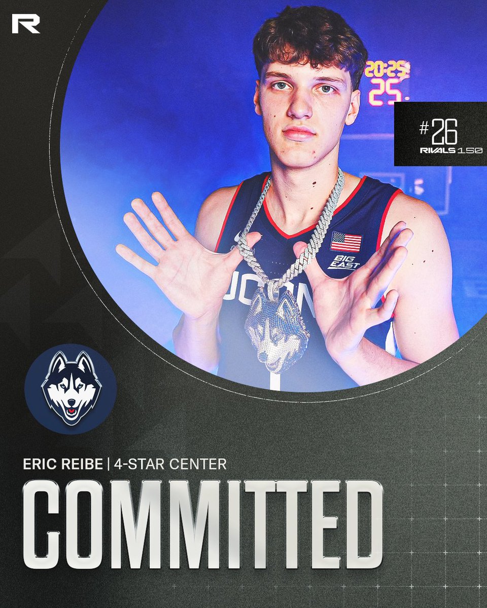UConnOn3's tweet photo. 🐺COMMIT ALERT🐺

#UConn Basketball lands the No. 26 overall recruit in 2025, @BullisAthletics big man Eric Reibe (@eric_reibe) ‼️

🎥: @PRO16League 

👉 https://t.co/2NZ6VpIorx https://t.co/ClyNSBXMh5