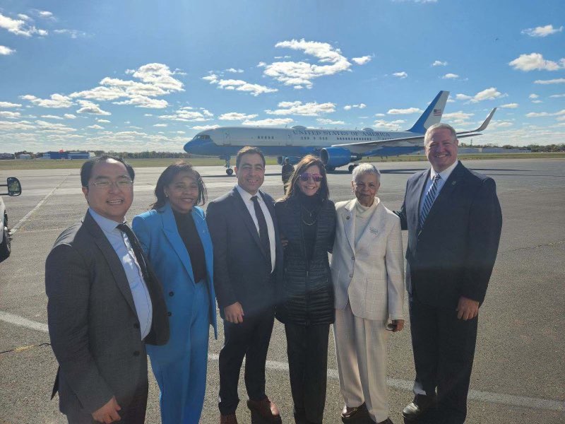 With less than three weeks left until Election Day, I was honored to greet Vice President <a href="/KamalaHarris/">Kamala Harris</a> before her “Republicans for Harris” rally in nearby Upper Makefield, PA.

Republicans, independents, and Democrats are uniting to put country before party. Let’s go!