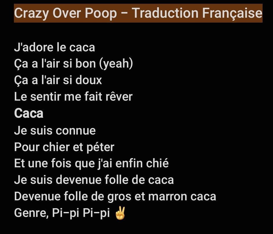 KKluvPOOPIES's tweet photo. KK -「Crazy Over Poop」
Traduction française
#KK #CrazyOverPoop #ORYU #ELI #LU #PIROK #THECACALBUM ✌️ https://t.co/pHwn1htQ2I