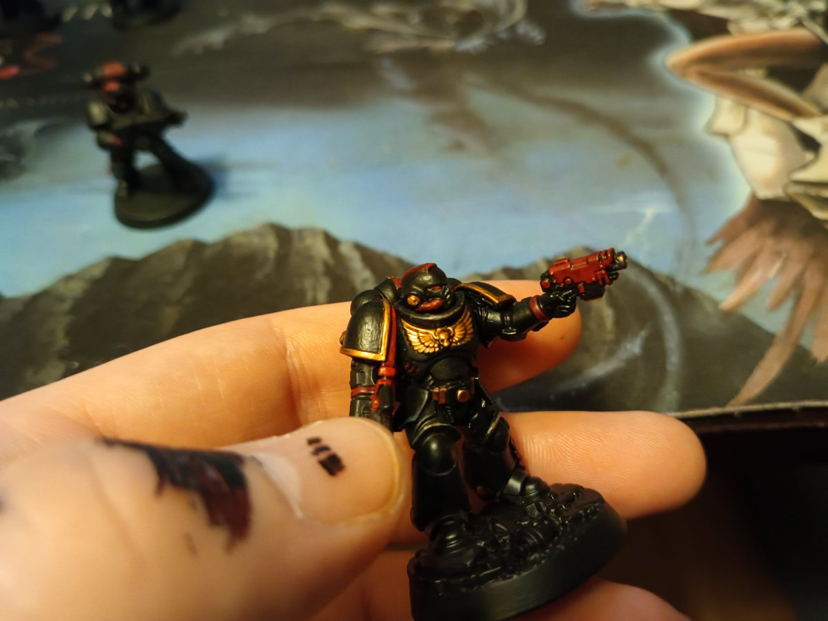 AutomaticMonkTV's tweet photo. The test model that started it all, the first Red Ribbon Imperium, Black Templar Successor Chapter Space Marine, and my 2nd mini painted- FOR THE EMPEROR!
https://t.co/9TIsFo0lxj
#miniaturepainting
#spacemarine
#warframeclan
#BlackTemplar
Join the @Reddo_Ribon_Gun https://t.co/z6Ub3OWguj