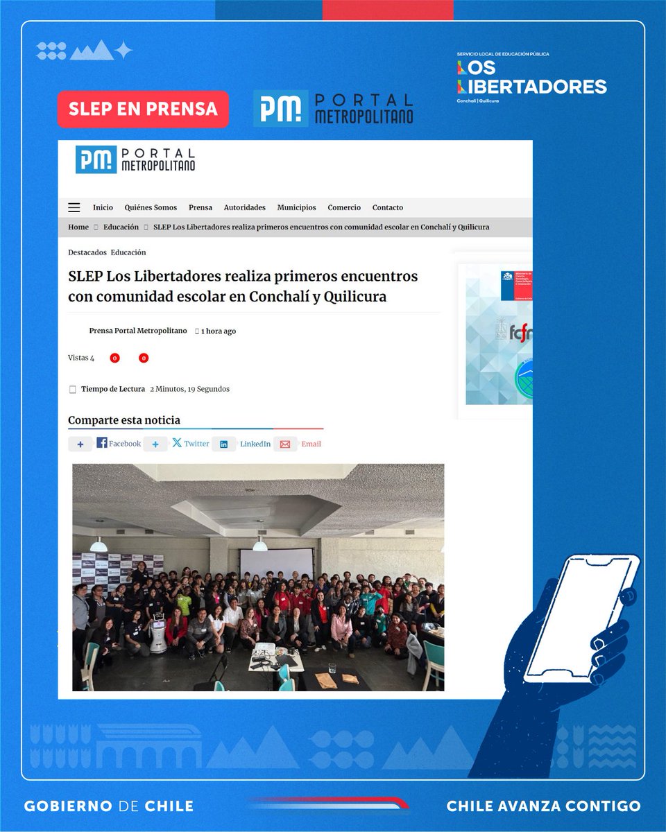#SLEPEnPrensa 
El  <a href="/PortaldigitalRM/">Portal Metropolitano</a>  destacó los primeros encuentros de centros de estudiantes y centros de madres, padres y apoderados de Conchalí y Quilicura del Servicio Local de Educación Pública Los Libertadores #SLEPLosLibertadores
