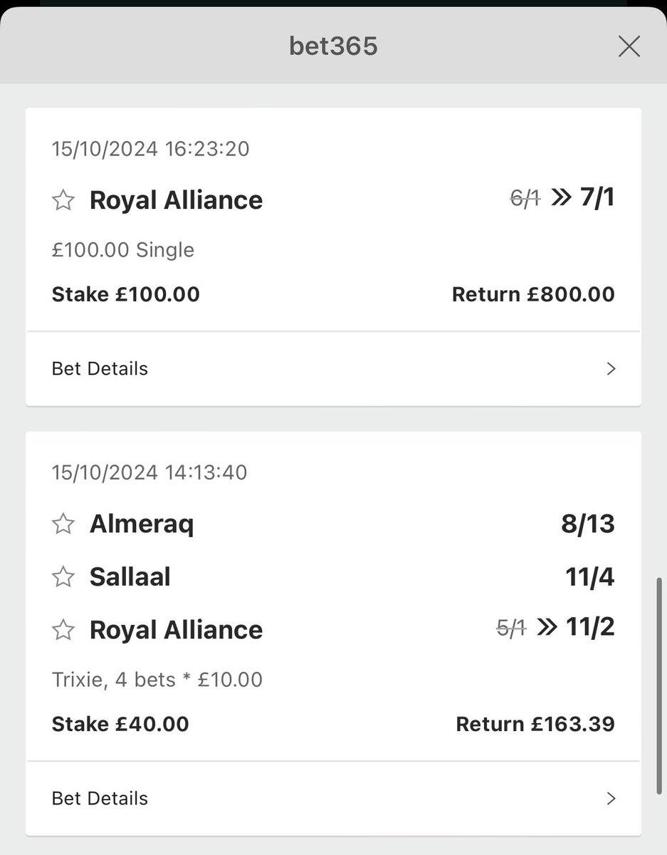 JoeBarnsley1's tweet photo. @AIHorseBetting @equinties If you followed their proper fancies yesterday (cashed out trixie and placed profit on final single in case it shortened for sp) https://t.co/lMXxA5G3Ju