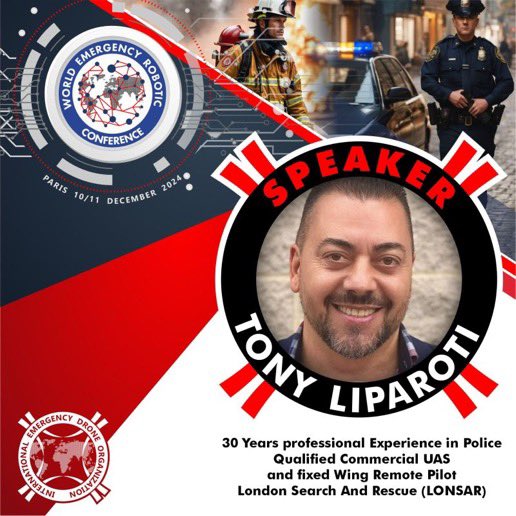 We’re excited to announce Tony Liparoti as a speaker at the #IEDOCONF, World #Emergency #Robotics &amp; #Drone Conference! Tony is the Drone Lead for #London SAR.
iedoconference.org
Registration closes on november 10