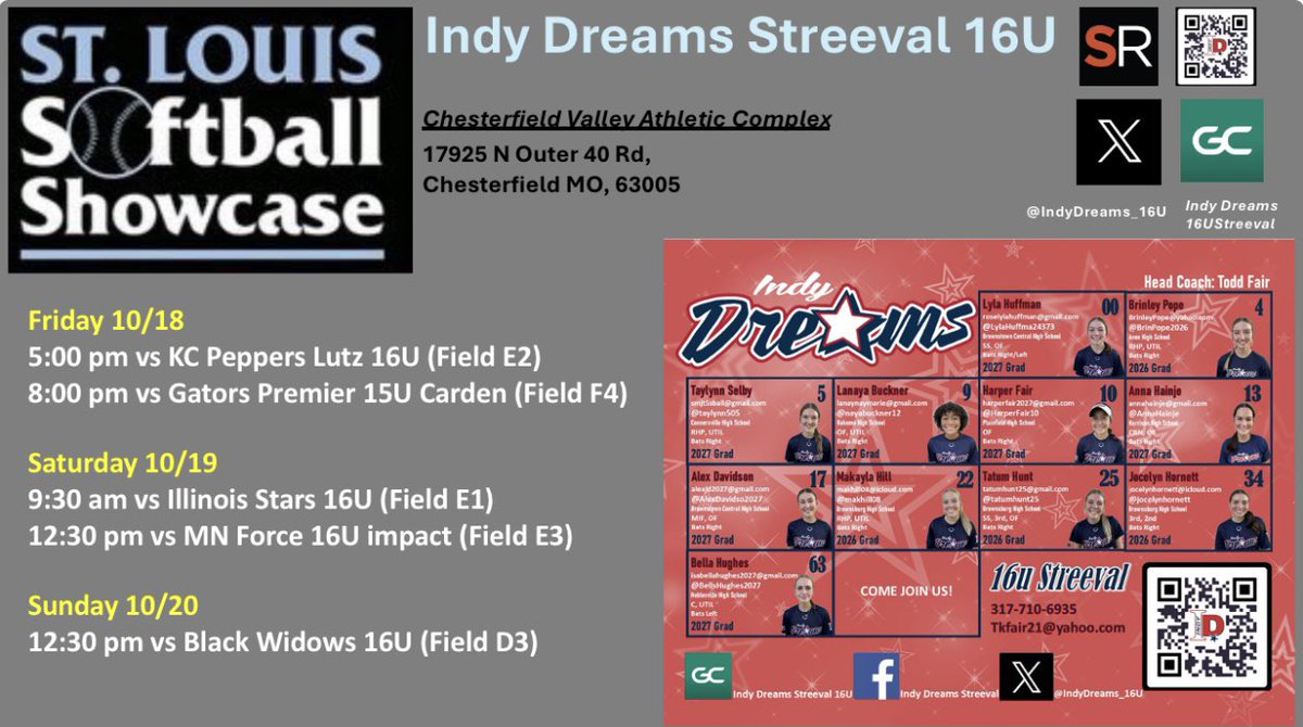 Come out and watch these 26’s &amp; 27’s play! They have emailed a bunch of coaches our schedule. Great group of student athletes! #softball #teamwork #dreams