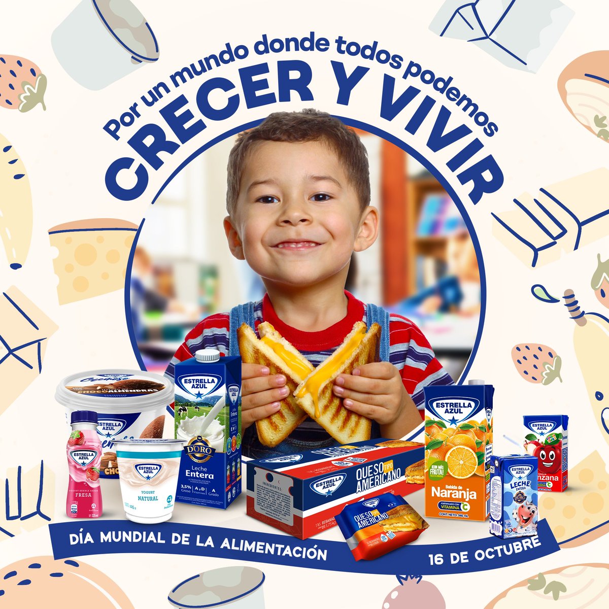 Hoy celebramos el Día Mundial de la Alimentación! Un recordatorio que una buena nutrición es clave para un futuro saludable. 🥛🍞🍎