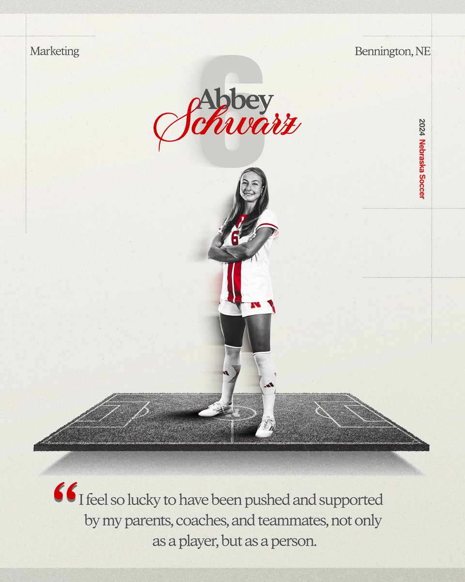 Senior Spotlight: Abbey Schwarz

A forward from Bennington, Nebraska, Abbey is a two time Distinguished Scholar, two time College Sports Communicators Academic All-District nominee and two time Academic All-Big Ten nominee! She is graduating with a degree in Marketing! 

Abbey: