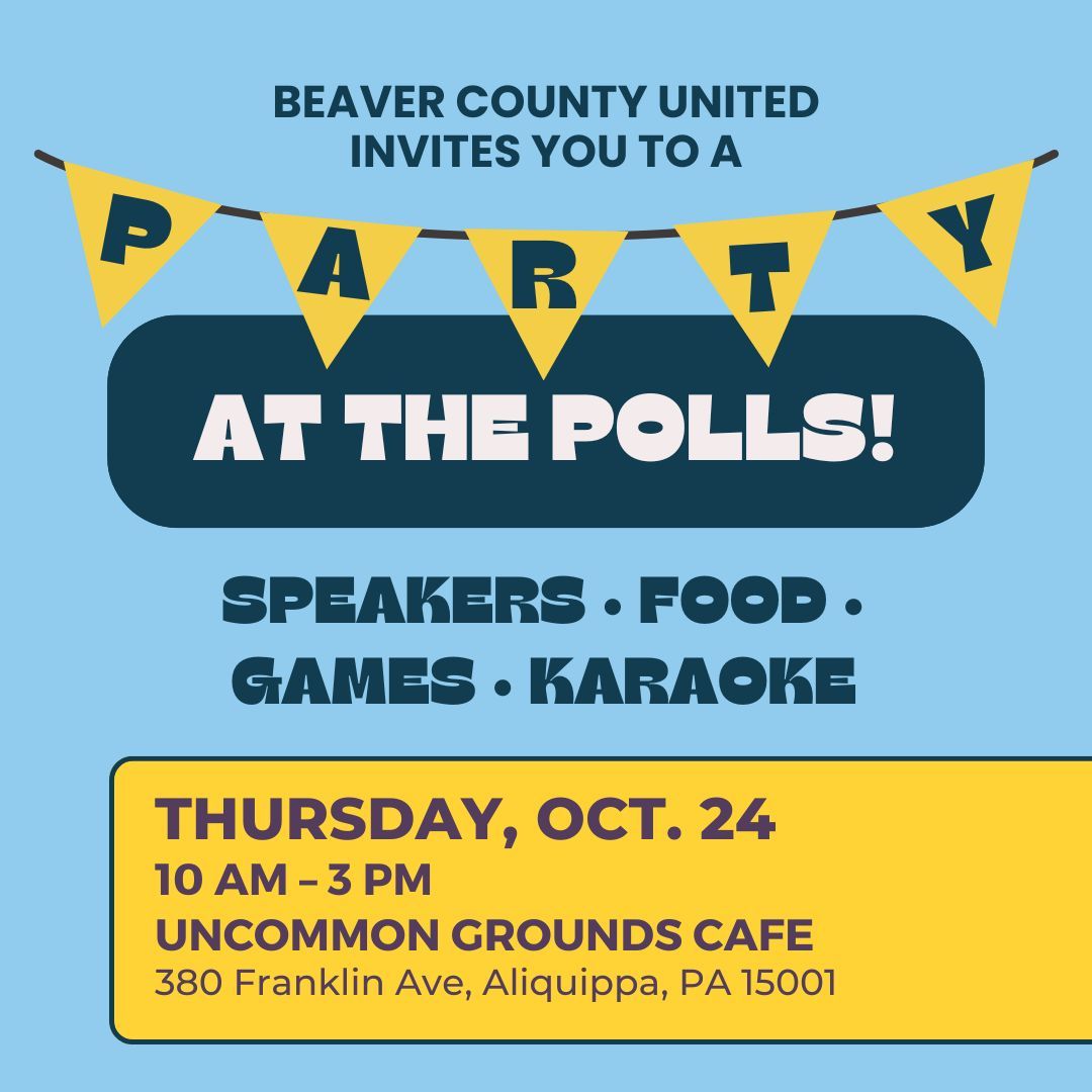 BeaverUnited's tweet photo. 🗳️ Join us to party and cast our votes together! 🗳️ 
We will start at Uncommon Grounds, carpool to turn in our mail-in ballot or cast an absentee ballot. After casting our ballot, we will go back to Uncommon Grounds to celebrate!
Register here: https://t.co/mmo3qgtkTY https://t.co/U6OU601UEo