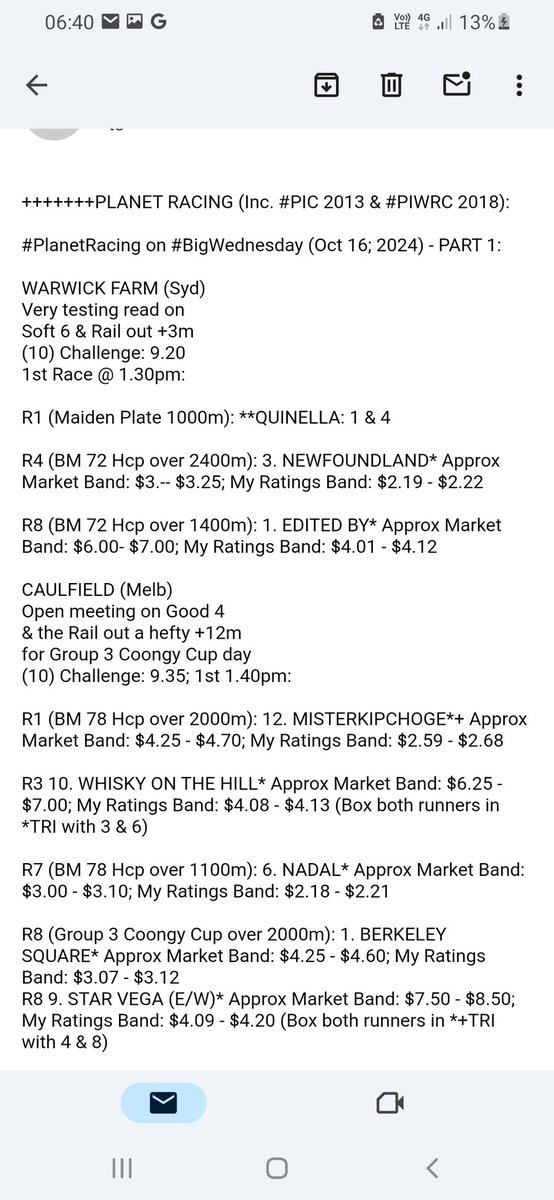 NeilEvansmail's tweet image. A very good day on the major #BigWed tracks at #PlanetRacing .. @tabcomau @theGreatTipOff 🏇🏇