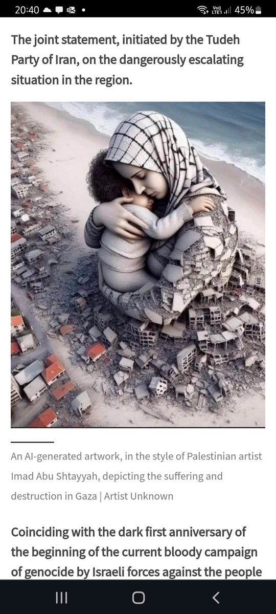 basedsoyboy's tweet photo. @LiberationOrgUK @CPBritain @M_Star_Online @ShomaliNavid Embarrassing and tasteless to just use AI to rip off an artist for a statement on a genocide taking place. https://t.co/fNRzY4nrJ6