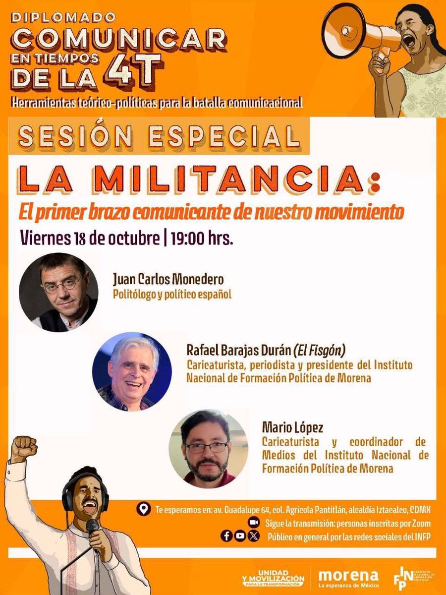 MonederoJC's tweet photo. Y los que estáis en CDMX os vais a poder cansar de verme esta semana!! Siempre rodeado de buenos amigos. Y en México, que ha vuelto a alumbrar como hace casi un siglo. Rodeados de amigos, que es de las cosas más importantes de la vida. Y los amargados, que se jodan. https://t.co/XrRfXxWTQD