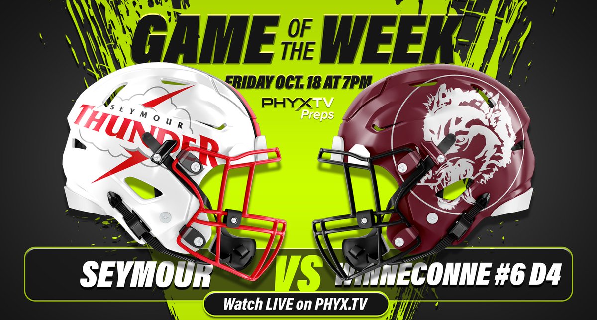 PHYXTVpreps (@phyxtvpreps) on Twitter photo Our PhyxTV Preps Game of the Week is a showdown for supremacy in the Bay conference between Seymour and Winneconne!  Donโt miss it!!! ๐๐ #wisfb Our PhyxTV Preps Game of the Week is a showdown for supremacy in the Bay conference between Seymour and Winneconne!  Donโt miss it!!! ๐๐ #wisfb