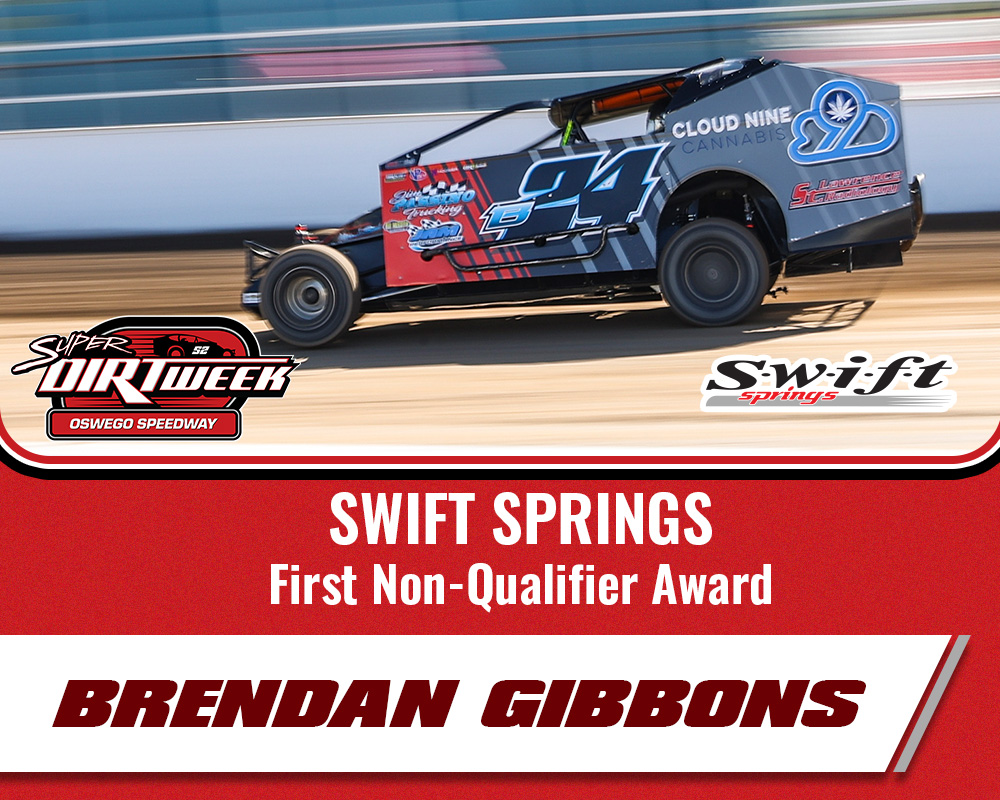 SuperDIRTWeek's tweet image. #SwiftSprings First Non-Qualifier Award
🏆 Brendan Gibbons
💰 Product Certificate