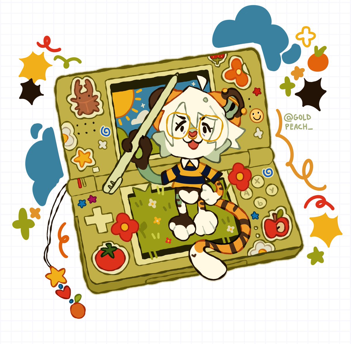 goldpeach_'s tweet image. DS YCH! ⭐️🍊🌱
opening 2 slots for this ych!! 
✿ 90 each
✿ any species! (complex design +10) 
✿ choose stickers of your choice! 
✿ k0-fi 🔗bellow!

rts are appreciated! 🐯