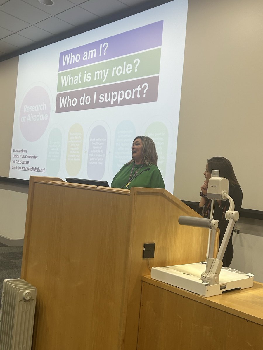 Thank you Lisa Armstrong and Ginny Clarke from ⁦<a href="/AiredaleNHS_RD/">AiredaleNHSResearch</a>⁩ for 
presenting at #BDCAHP24 research conference today. 

Demonstrating how organisational research team can support AHPs to get involved in research 

Plenty of ⁦<a href="/Airedaleahps/">Airedale AHPs 💙</a>⁩ can    Verify this