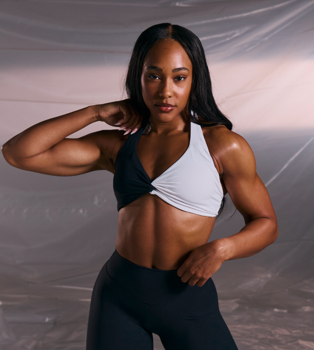 Buffbunny_Co's tweet photo. When your sports bra is cute and functional—it’s a win-win! 🖤🤍

Our two toned Poshknit Twist Halter is available NOW on our website!

#buffbunnycollection https://t.co/HpTGfCkENd