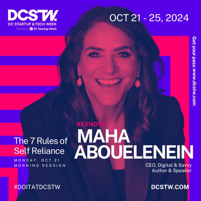 Excited to be a keynote speaker at DC Startup &amp; Tech Week (Formerly DC Startup Week) on October 21st!

I’ll be sharing insights from my book, 7 Rules of Self-Reliance, and diving into how self-reliance can be a real game-changer for entrepreneurs. From building your personal