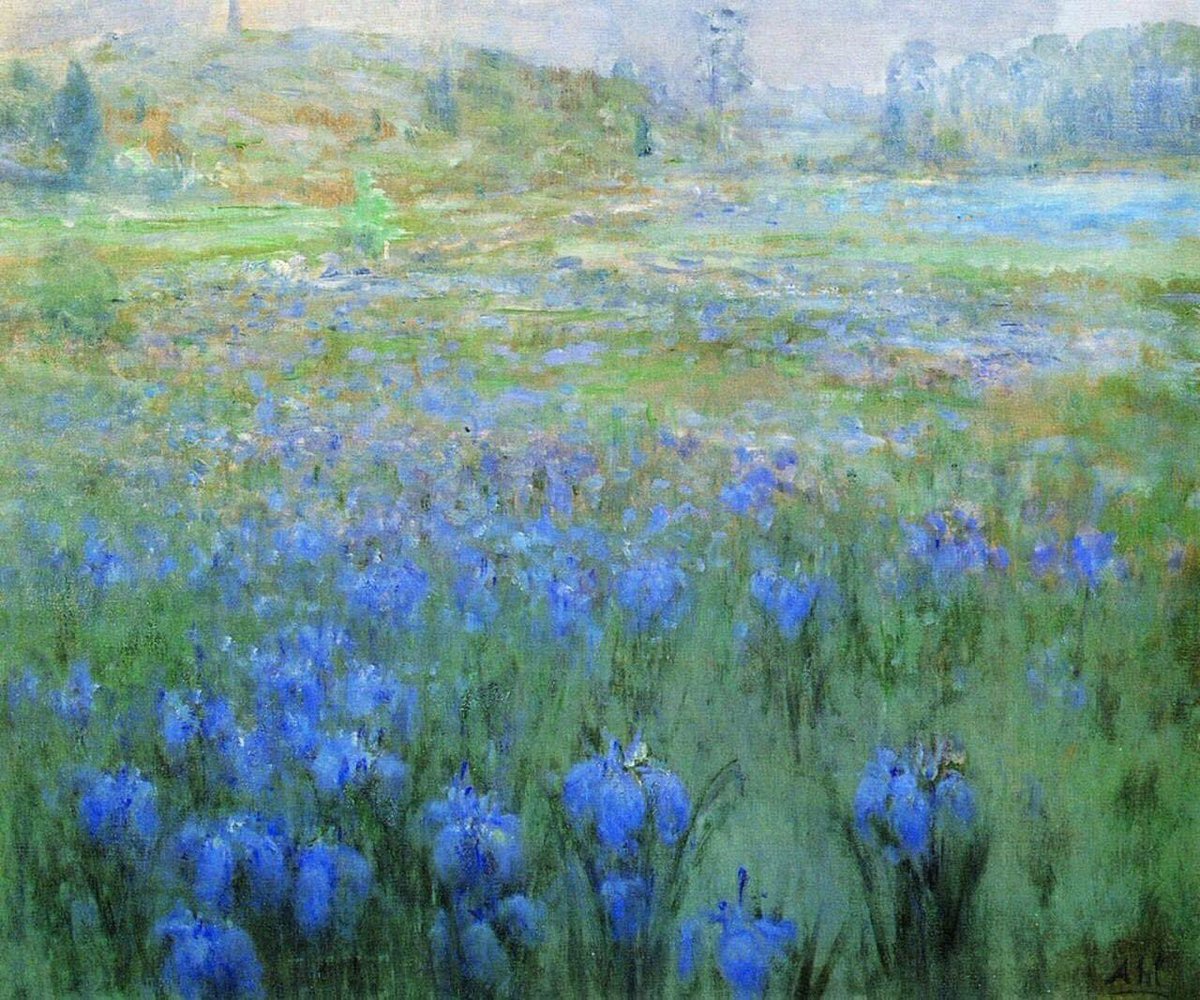 Henry Hammond Ahl (American, 1869-1953) 
Landscape with Irises