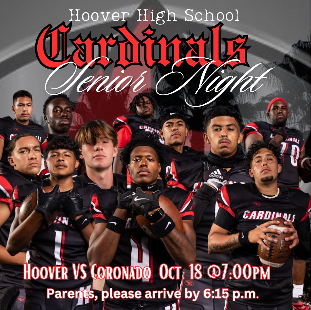 HUGE GAME THIS WEEK!!
Senior night vs. Coronado

Fun fact: Hoover last win against a Coronado team was over 20 years ago!