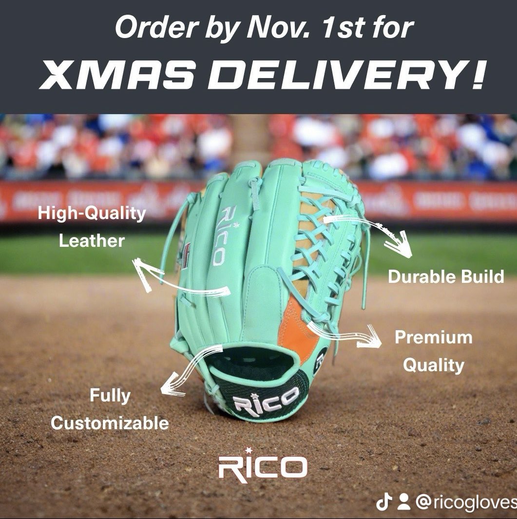 Don’t Forget ! Last day to order a custom glove for Christmas delivery is Nov. 1st! ricogloves.com/custom