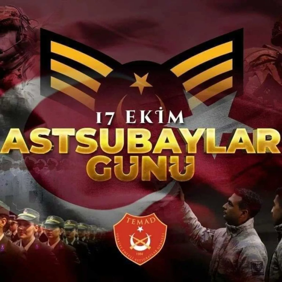 Astsubay meslektaşlarımın 17 Ekim Dünya Astsubaylar günü kutlu olsun.Aziz Şehitlerimizi ve Kahraman Gazilerimizi de rahmet,  minnet ve şükran  duygularımla anıyorum. 🌹🌹#17EkimDünyaAstsubaylarGünü

#Astsubay

#17EkimDünyaAstsubaylarGünü 
🇹🇷🇹🇷🇹🇷🇹🇷🇹🇷🇹🇷🇹🇷🇹🇷🇹🇷🇹🇷🇹🇷🇹🇷