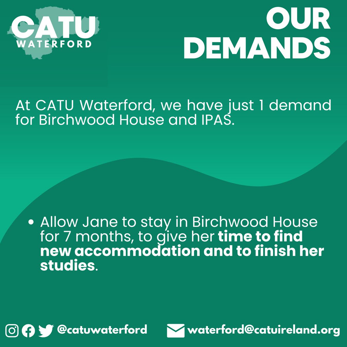 CatuWaterford's tweet photo. 🚨Phone & Email Picket from 9am tomorrow to stop our member Jane being evicted 🚨📞📩
Script & Contact details:
https://t.co/wM1mmIgpzl
#Evictions #TenantsUnion #Ireland #DirectProvision #Waterford #WaterfordCity #EndEvictions #Community #Student #Homelessness #HousingCrisis https://t.co/gHKEFMSCIJ