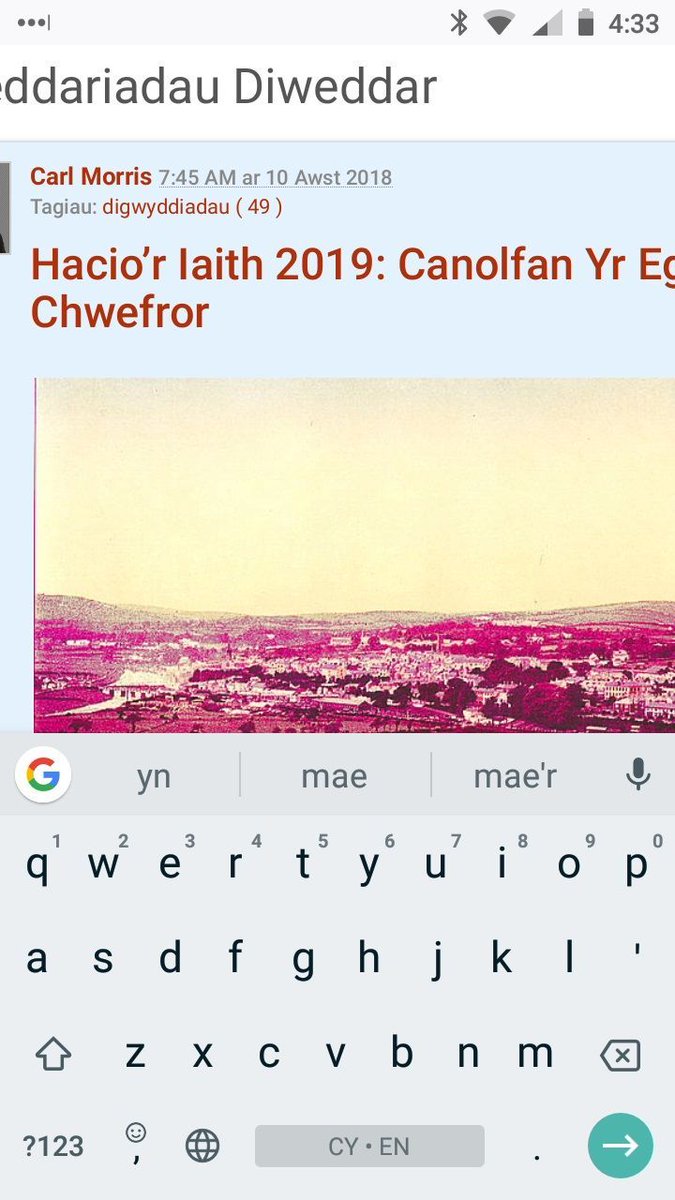 Gboard - ap bysellfwrdd ar gyfer iOS ac Android 🏴󠁧󠁢󠁷󠁬󠁳󠁿 
Dewiswch y Gymraeg a'r Saesneg am ysgrifennu Cymraeg a Saesneg cywir! 😀 
Google Play: buff.ly/3O7ZHSN 
App Store: buff.ly/3HvWpo3
 #yagym
