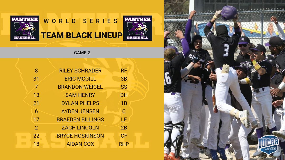 ECCPanthersBB's tweet photo. Lineups for Game 2 today at 4pm! #Family https://t.co/LIJycloGBn