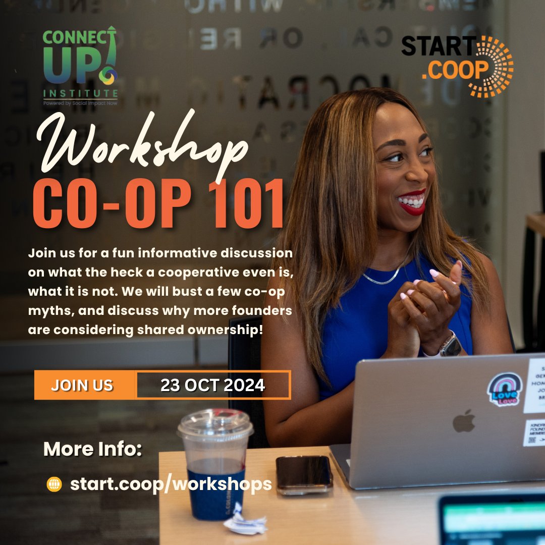 Co-op curious?

You’ve likely heard the word cooperative, but what exactly is a cooperative? Join us for a fun informative discussion on what a cooperative even is, what it is not. 

Learn more &amp; RSVP: start.coop/workshops