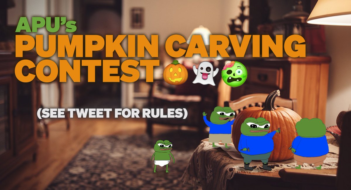 Henlo 🐸

Spooky season is here! To celebrate we are hosting an Apu Pumpkin Carving Contest! 

Starting today (Oct 16th) all the way through to October 31st, submit your Apu themed pumpkin to be entered into the contest. 

We will have two winners which will be decided by the