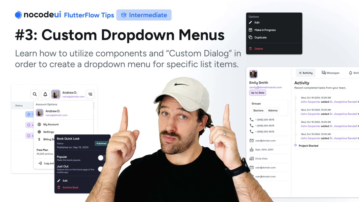 design_nocodeio's tweet photo. Fun tips in @flutterflow #3: Custom Dropdown Tutorial

https://t.co/xLBMTuiNYV

I'm in talks with some people to help make these videos more engaging haha instead of me just using @screenstudio

#flutter #flutterdev #flutterui #design #education #learnflutterflow #buildinpublic #ui #ux #flutterflow