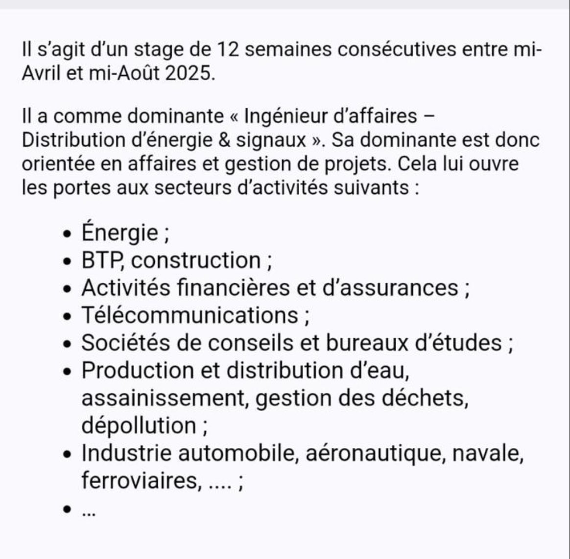 Bonjour à tous,

J’ai le fils d’un ami qui recherche un stage à l’étranger. 

Voici le descriptif. 

Merci de votre aide.