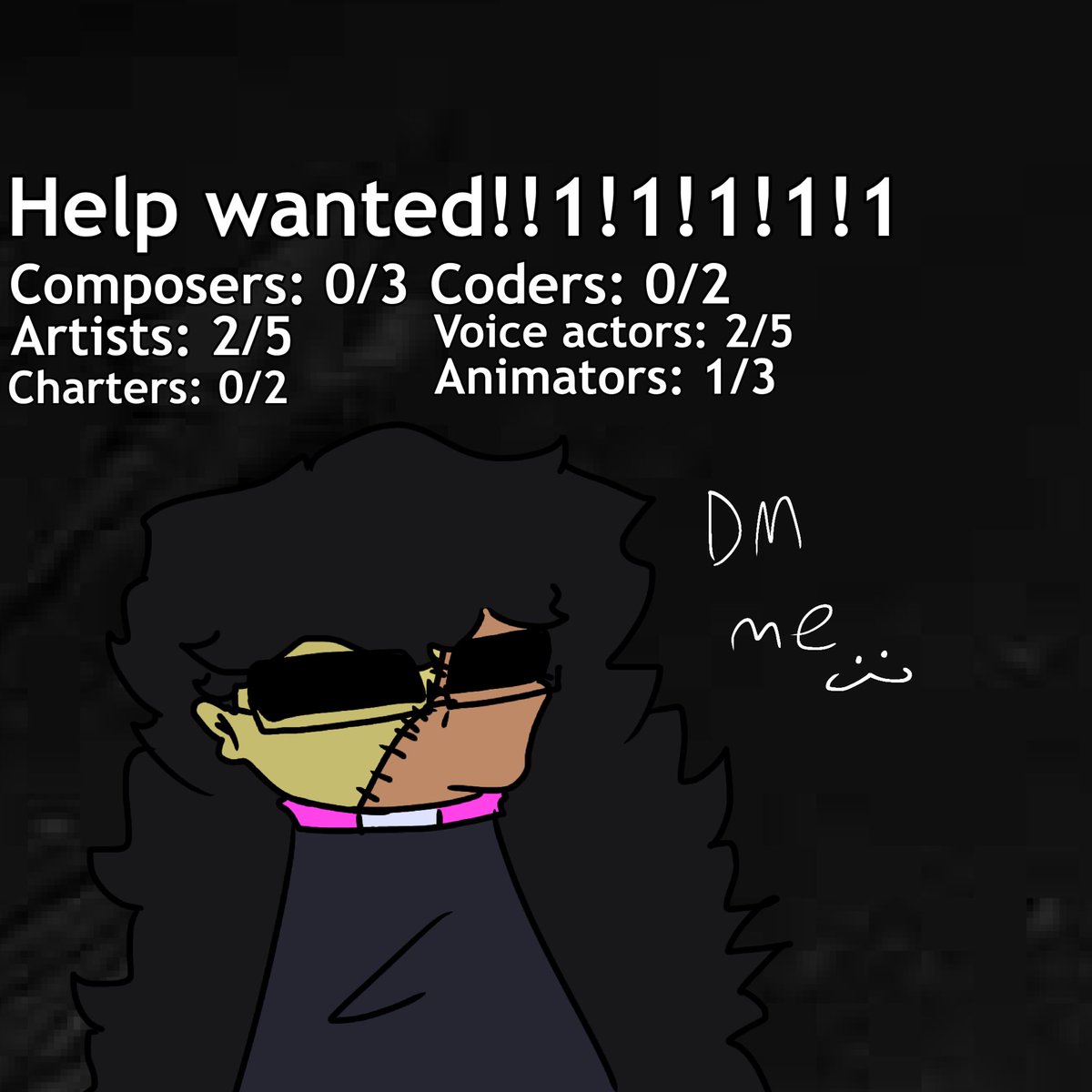 New one

Erick’s everlasting suffering hiring!!!

Dm me on disc(or here) if you wanna join

My user for disc: theaverageartist05