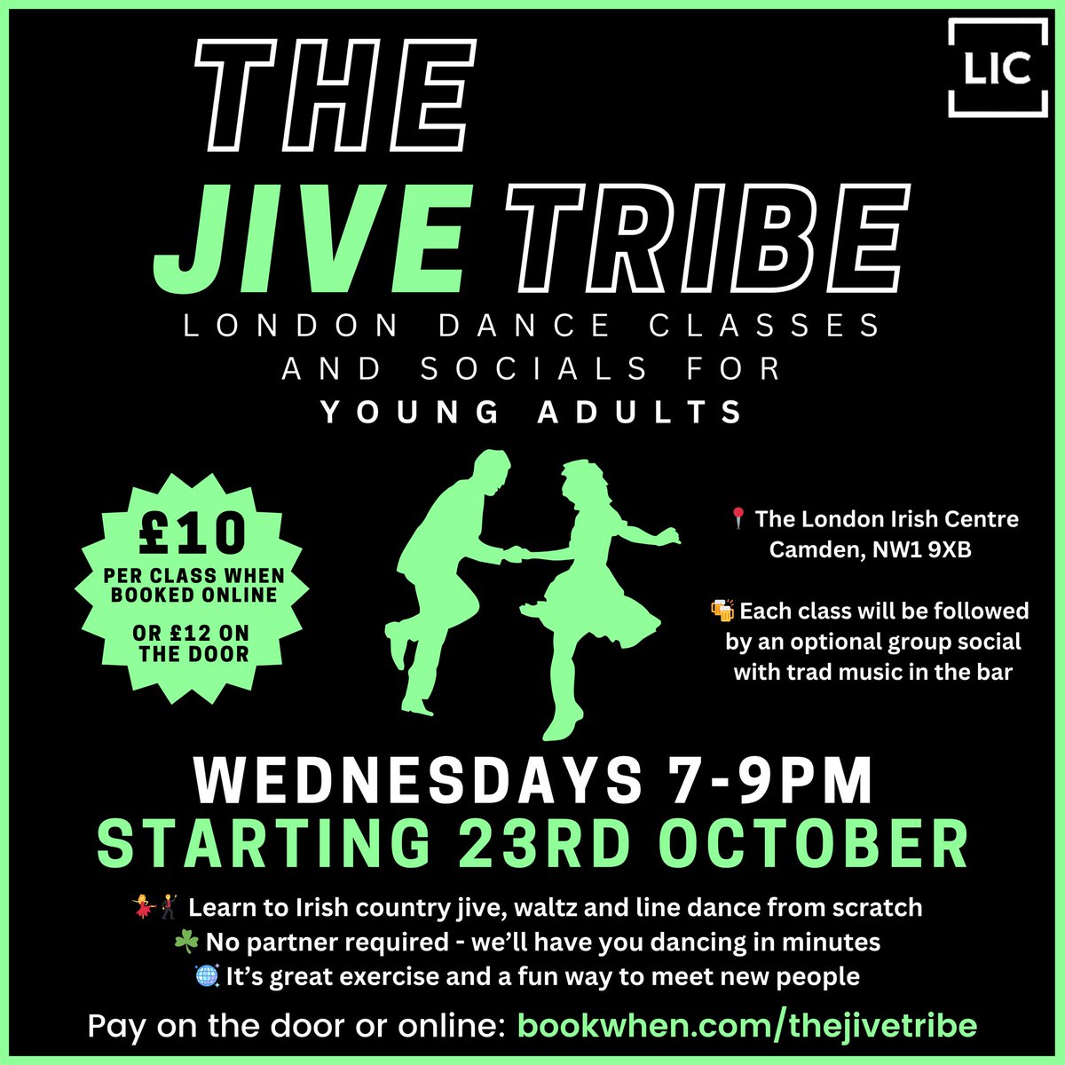 TheJiveTribeUK's tweet photo. Learn Irish country jiving at our new @LDNIrishCentre dance classes from Wednesday 23rd October 💃🕺 https://t.co/5s4sNx8xew