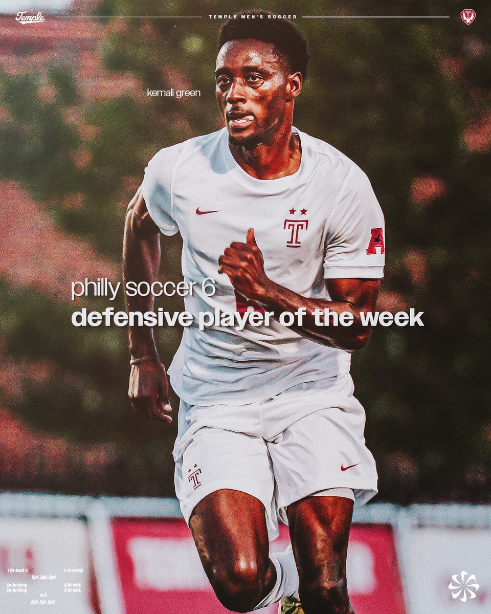 Temple_MSoc's tweet photo. A huge congratulations to Kemali Green and Andrew Kempe on earning Philly Soccer Six Honors 🔔

#GoOwls https://t.co/juwKHSjzoX