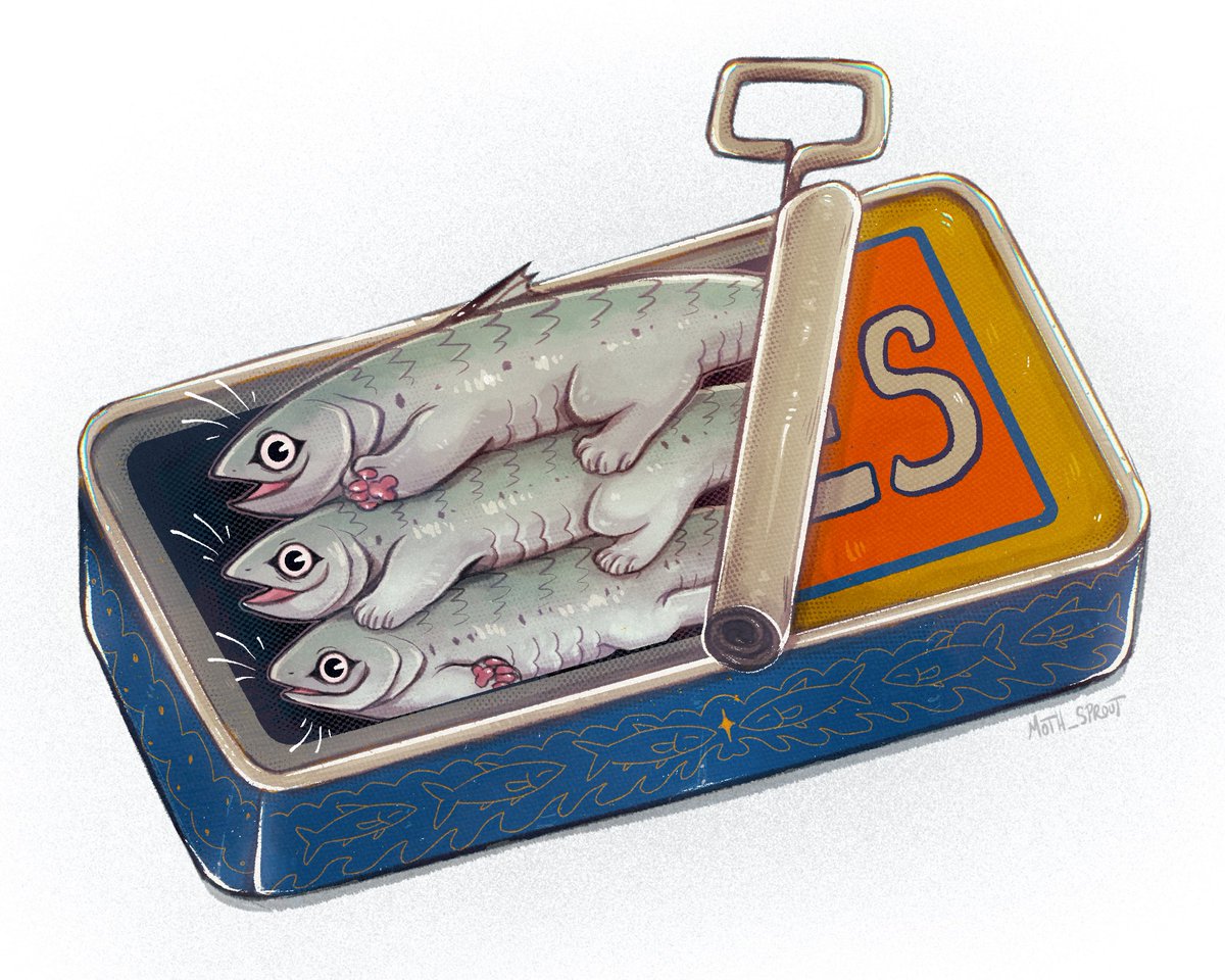 Moth_Sprout's tweet image. Would you still eat sardines if they had little paws?? 🐟🐾
