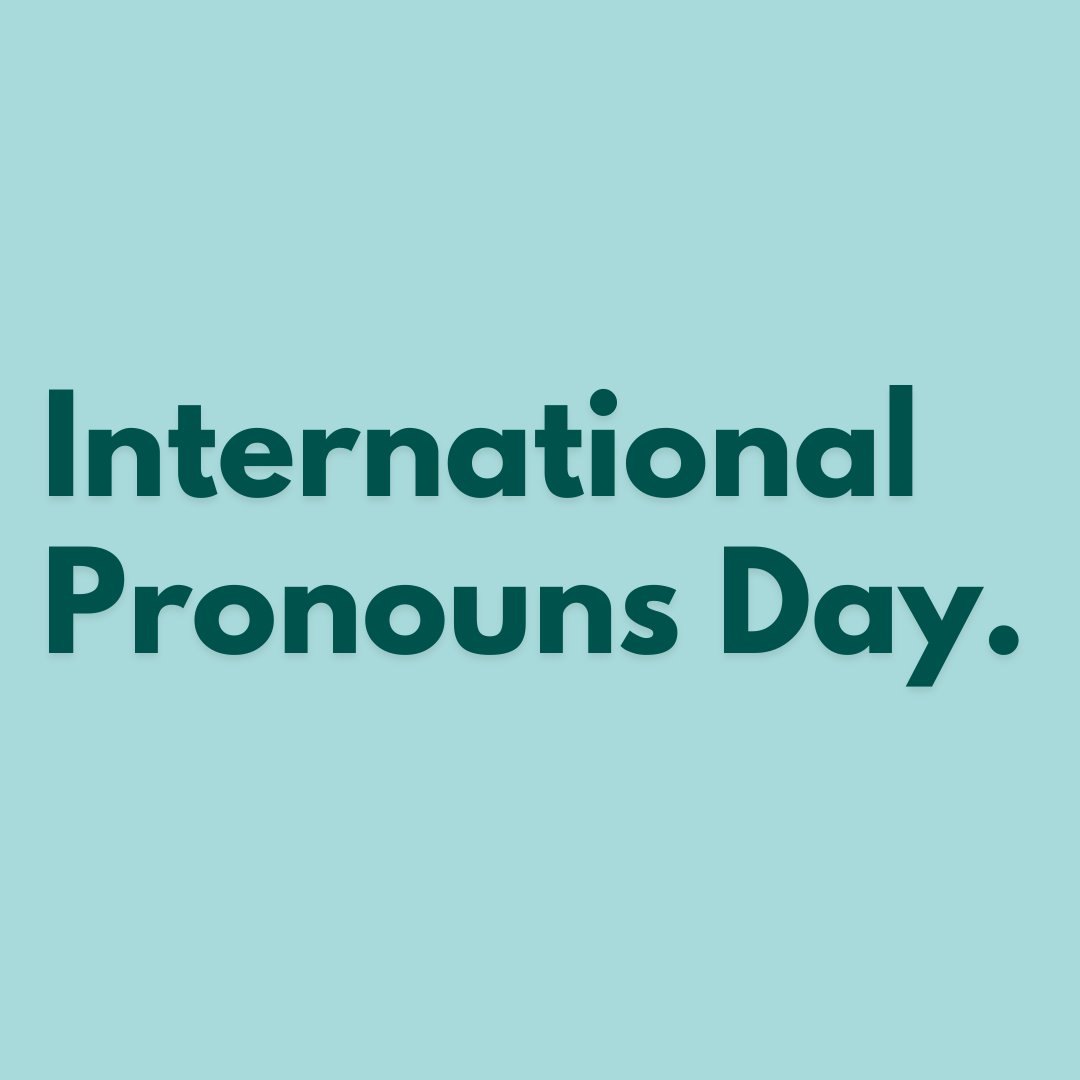 #InternationalPronounsDay is celebrated annually on the third Wednesday of October, dedicated to promoting respect and educating community members about personal pronouns commonplace.

Recognizing and using the pronouns individuals determine for themselves is basic human dignity.