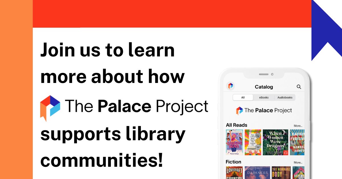 Wondering about how The Palace Project can increase access to ebooks for your library? Join us for our next Palace 101 session where we'll discuss how the Palace app can bring more of your library's content into the hands of readers. 

Register today: bit.ly/486k23H