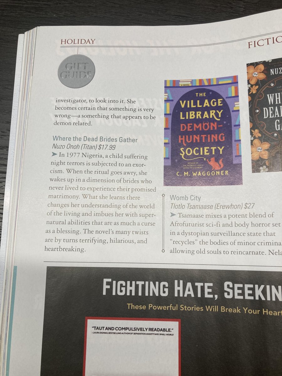 Jabberwocky Literary (@awfulagent) on Twitter photo <a href="/lincodega/">lin codega</a> <a href="/severnhouse/">Severn House</a> THE VILLAGE LIBRARY DEMON-HUNTING SOCIETY by <a href="/CMWaggoner2/">C.M. Waggoner</a> is a great gift idea!
From Booklist's starred review: "Waggoner melds lush imagery, humor, and a surprise twist into a contemporary paranormal mystery that will have readers clamoring for more of Sherry the librarian"⭐️ <a href="/lincodega/">lin codega</a> <a href="/severnhouse/">Severn House</a> THE VILLAGE LIBRARY DEMON-HUNTING SOCIETY by <a href="/CMWaggoner2/">C.M. Waggoner</a> is a great gift idea!
From Booklist's starred review: "Waggoner melds lush imagery, humor, and a surprise twist into a contemporary paranormal mystery that will have readers clamoring for more of Sherry the librarian"⭐️