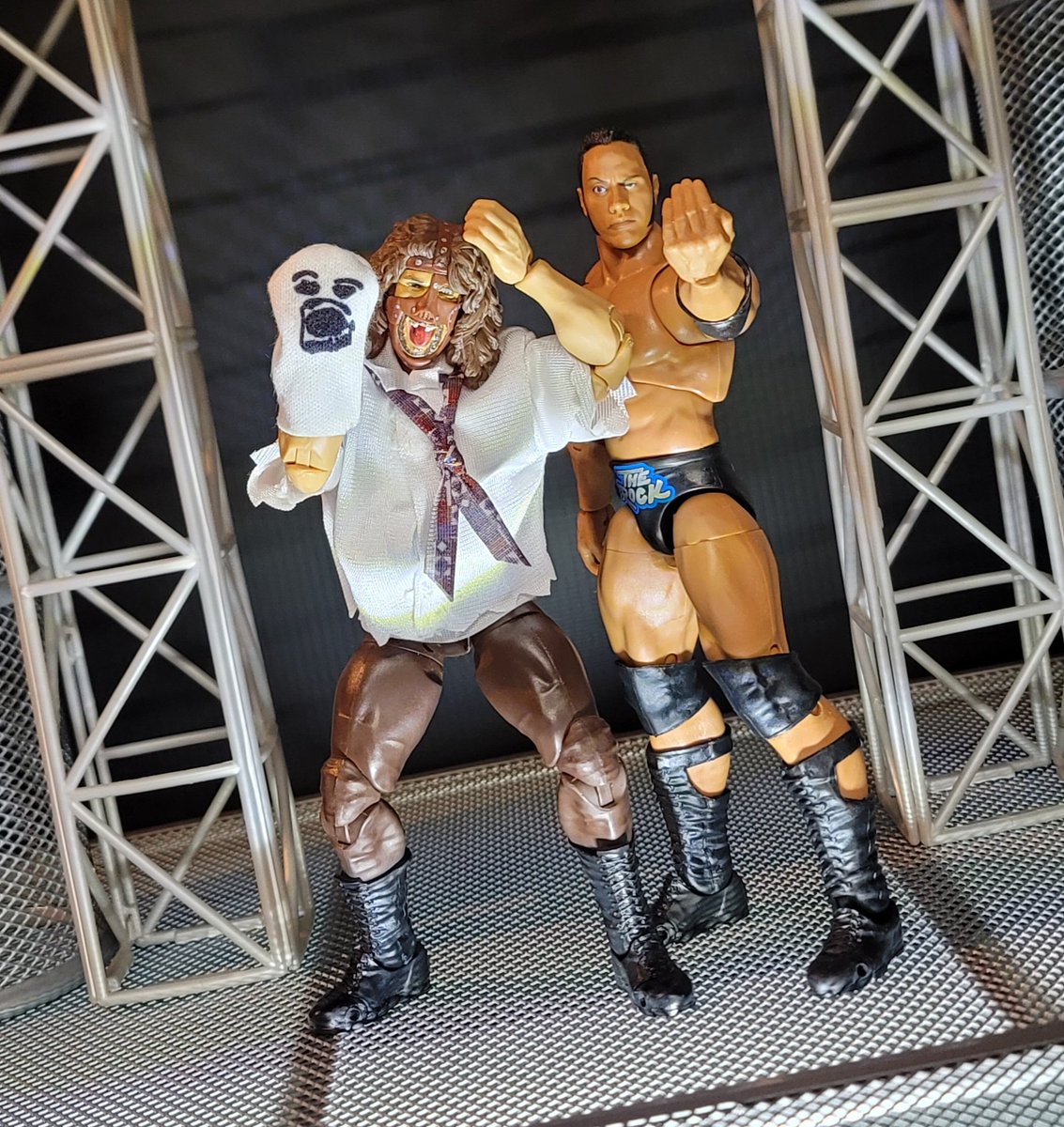 SweetJimReaper's tweet photo. I took some random pics last night on the entrance stage with Stone Cold, Mankind, The Rock 'n' Sock Connection, and The Ministry of Darkness! https://t.co/rVXKwsmFbN