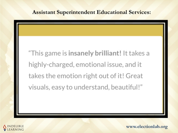 ElectionLabGame's tweet image. What a wonderful praise 🤩🌠

&quot;This game is insanely brilliant! 
It takes a highly-charged, emotional issue, and it takes the emotion right out of it! 

Great visuals, easy to understand, beautiful!&quot;

#SEL #strategy #PresidentialElections #Election2024  #electoralcollege #voting