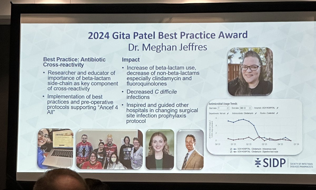 Congrats to this allergy queen👸🏻<a href="/PharmerMeg/">M. Jeffres 🦦</a> ! We were one of the hospitals she inspired to implement "Cefazolin for all"! <a href="/SIDPharm/">SIDP</a>