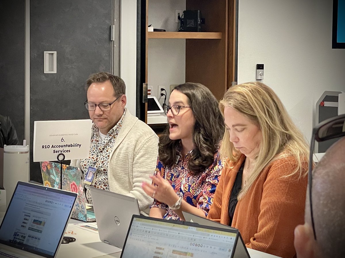 Thank you <a href="/Nicki_Fowler24/">NFOWLER</a> <a href="/MsAmandaKnight/">Amanda Knight</a> &amp; <a href="/DocAmandaWalker/">Amanda Walker, Ed.D.</a> for your knowledge to today’s <a href="/Region10CCMR/">Region 10 ESC CCMR</a> advanced academics &amp; <a href="/R10gifted/">Region 10 Gifted</a> coordinator meeting! 💡💭😊 Great to connect the dots between college ready, counseling services, &amp; accountability.