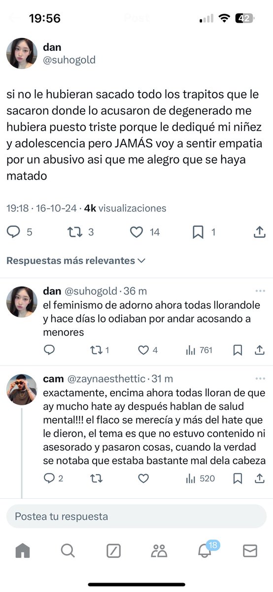 Ferbieber_23's tweet photo. Como cresta pueden alegrarse por la muerte de una persona, realmente deberían de ir a terapia, gente QLA tonta https://t.co/tX0vjO6RWZ