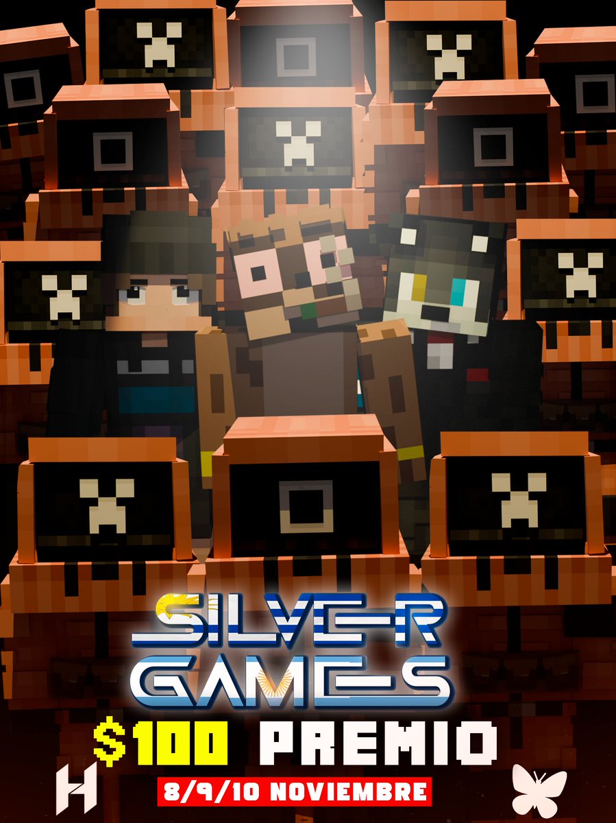 Evento Squid Games (Silver Games)  Minecraft de 3 dias con 100$ de premio para streamers! 🦑

8 / 9 / 10 de Noviembre a las 17:30hrs 🇦🇷/🇺🇾 

Si sos creador de contenido y queres entrar, responde a este tweet y enviame DM! 🫡