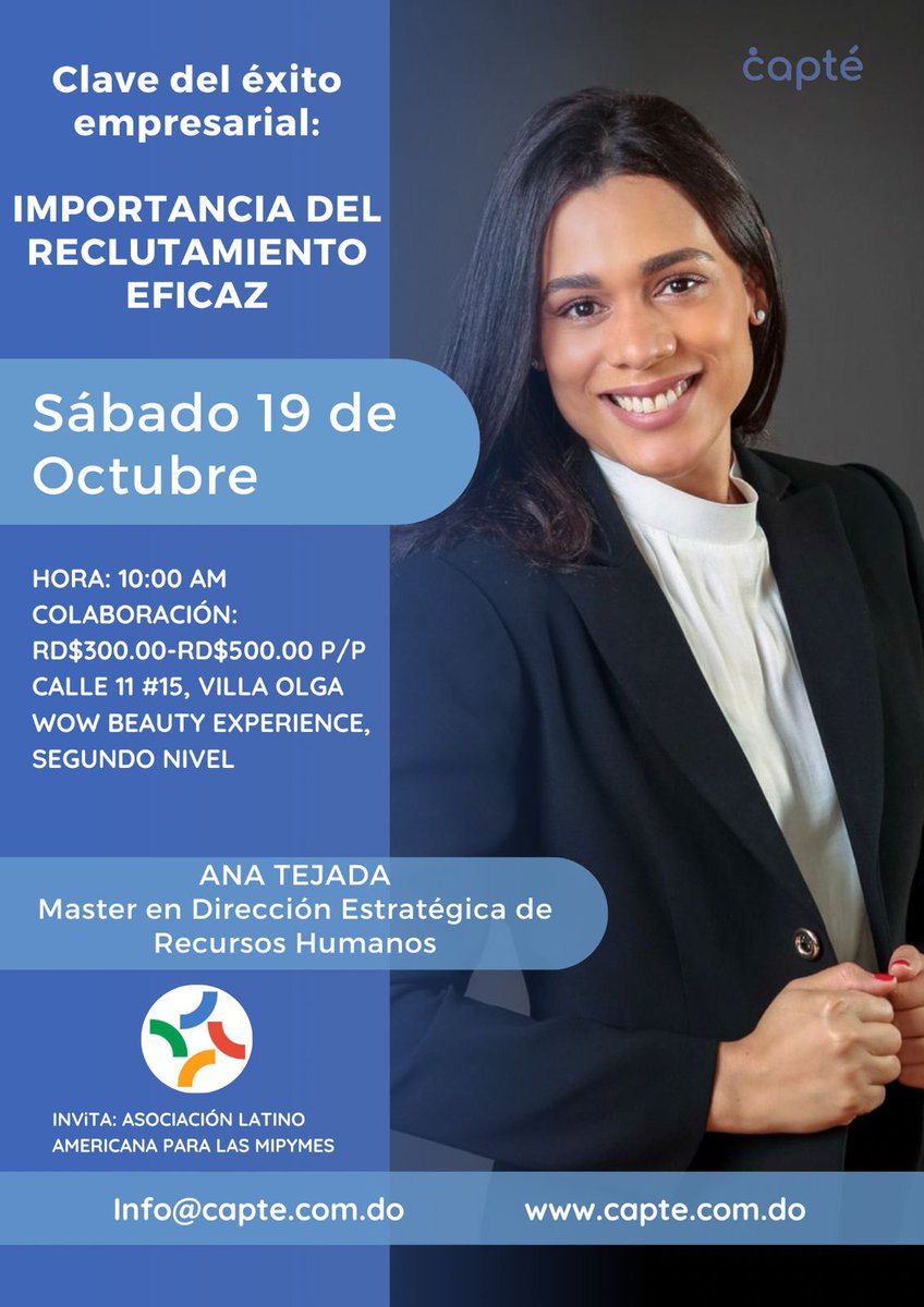 No te pierdas esta importante ponencia, de parte de una gran profesional del área de reclutamiento y estructura  organizacional. 
capte.do