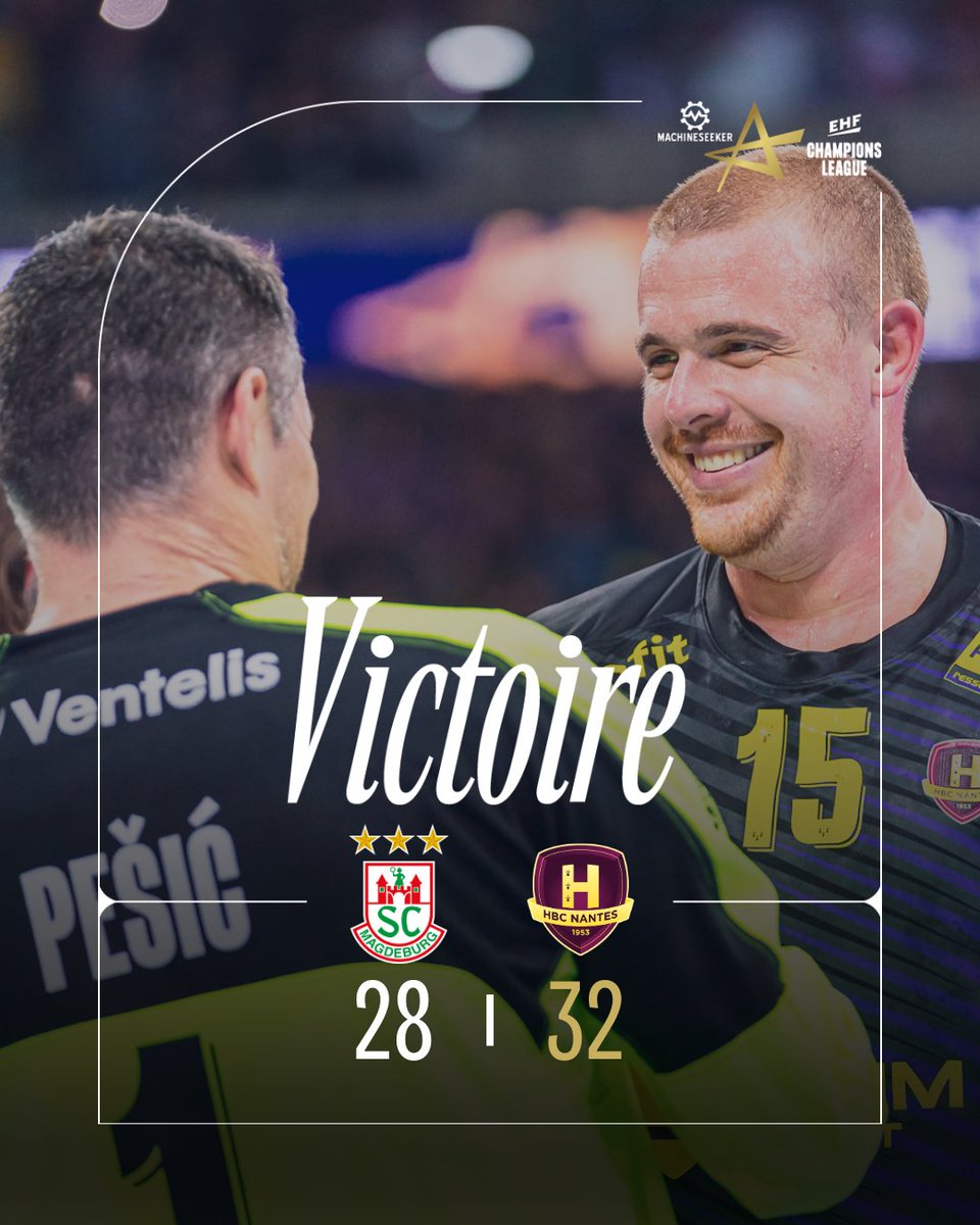 HBCNantes's tweet photo. 😍 𝐐𝐮𝐞𝐥𝐥𝐞 𝐯𝐢𝐜𝐭𝐨𝐢𝐫𝐞 !!!

Sublime copie de nos Nantais en terres allemandes !Malgré les absences, le "H" décroche sa première victoire de l'histoire à Magdeburg, avec une solidarité à toute épreuve !

Rien que ça, bravo messieurs ! 

#SCMHBCN https://t.co/pYBCJtFhh7