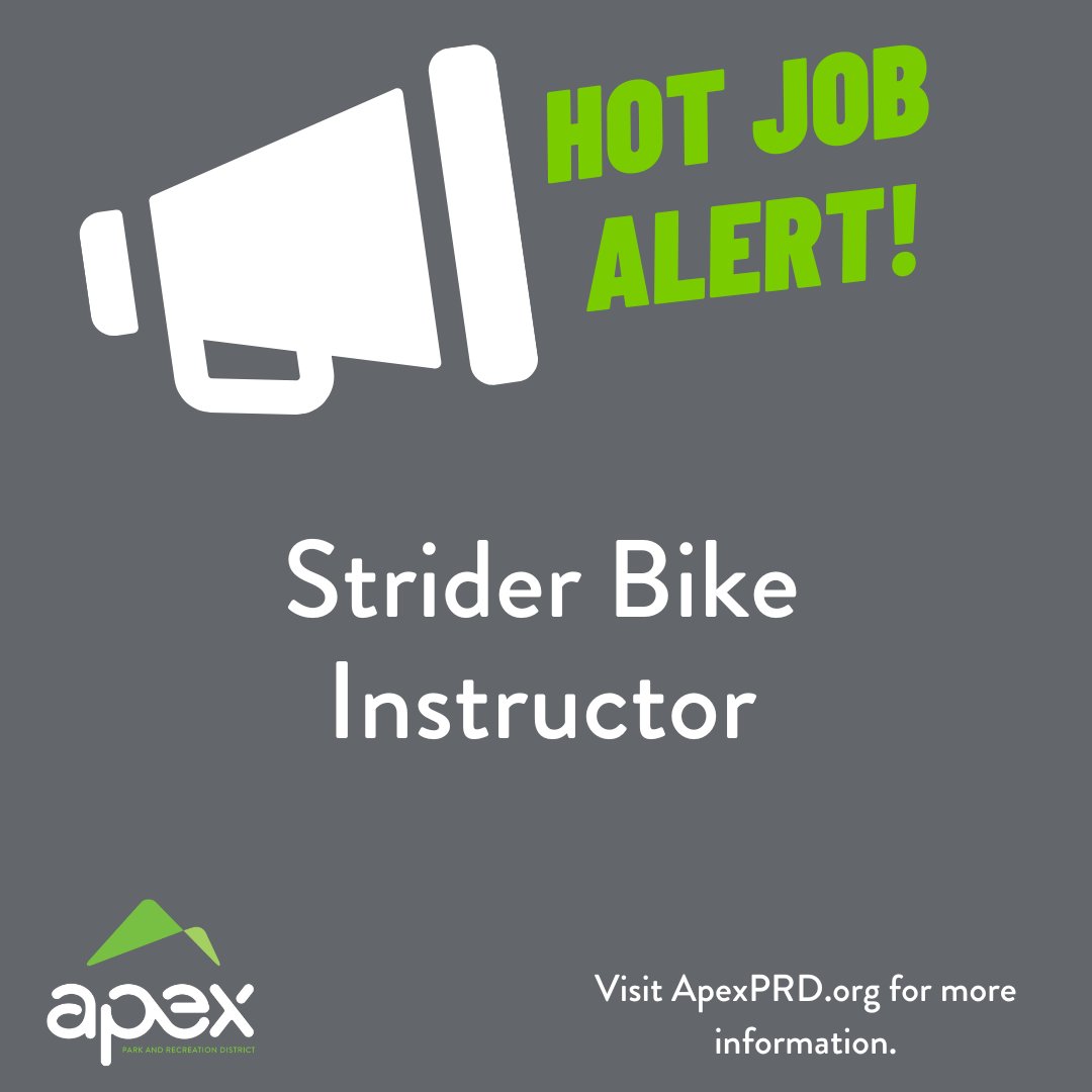 Hot Job Alert

Strider Bike Instructor

To apply, visit tinyurl.com/3fvh55yk.
